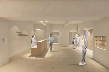 Visualisierung des neuen Empfangsbereichs im Kloster
